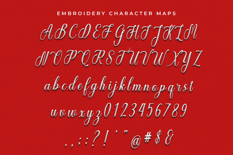 Christmas Glooves Embroidery Script Font