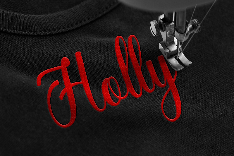 Christmas Glooves Embroidery Script Font