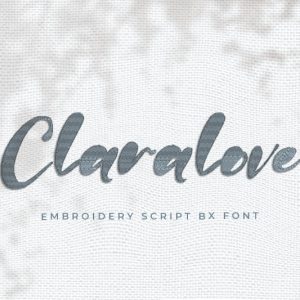 Claralove Embroidery Script Font