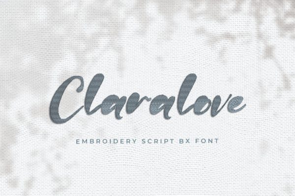 Claralove Embroidery Script Font