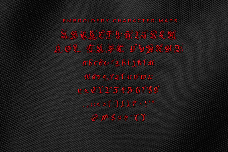 Cojira Embroidery Blacklatter Font