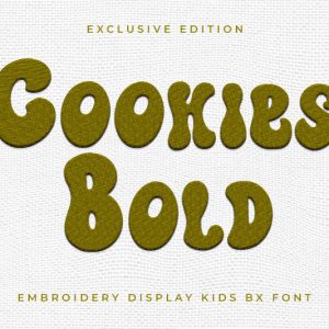 Cookies Bold Embroidery Font