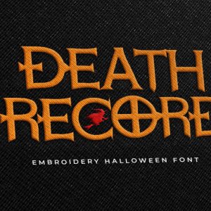 Death Record Embroidery Halloween Font