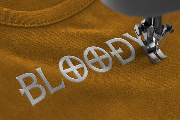 Death Record Embroidery Halloween Font