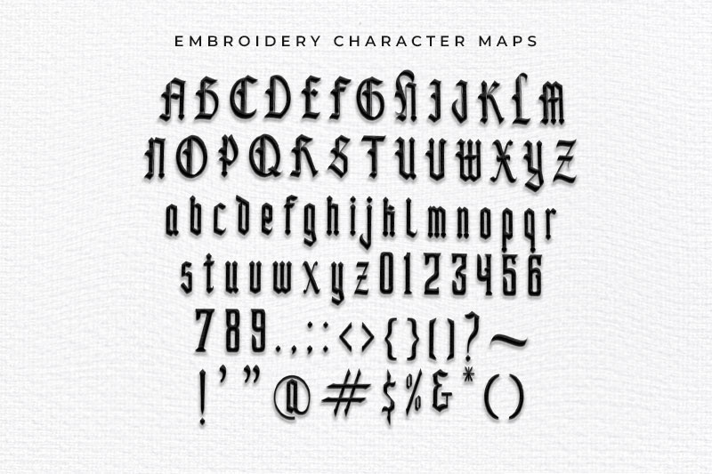Deathmatch Embroidery Blackletter Font