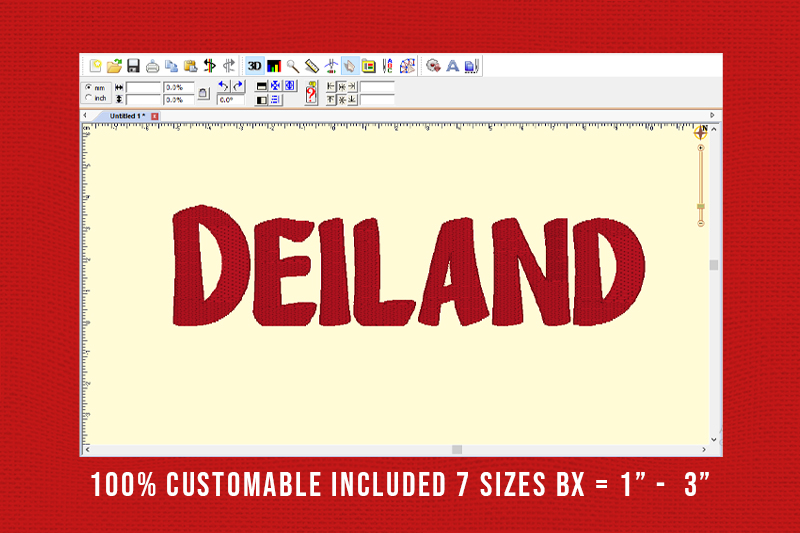 Deiland Embroidery Display Font