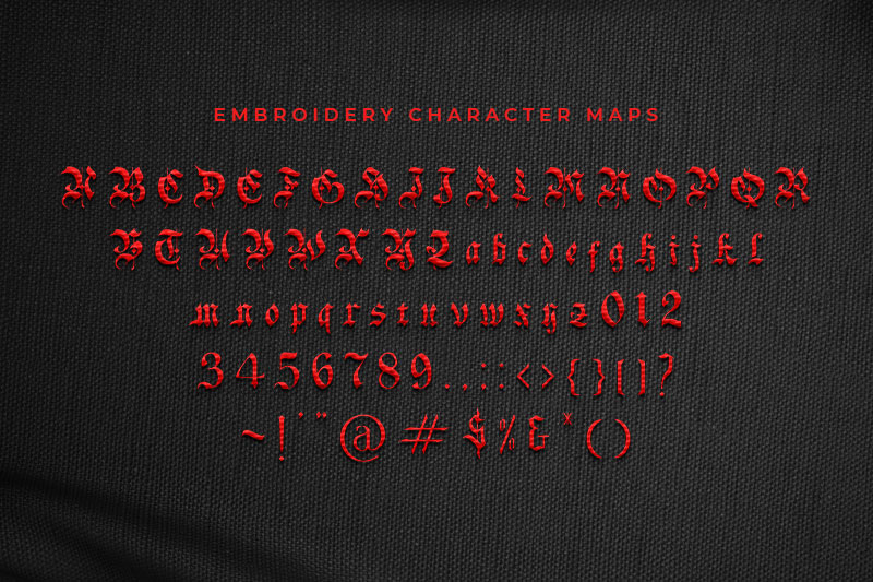 Delusion Embroidery Blackletter Font