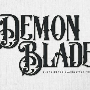 Demon Blade Embroidery Blackletter Font