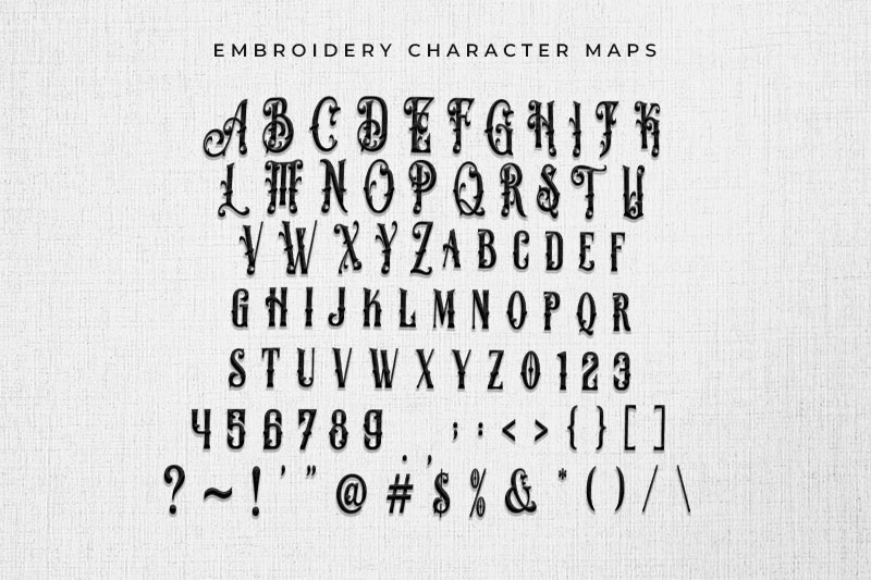 Demon Blade Embroidery Blackletter Font