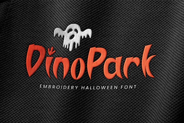 Dinopark Embroidery Halloween Font