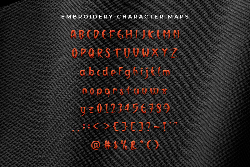 Dinopark Embroidery Halloween Font