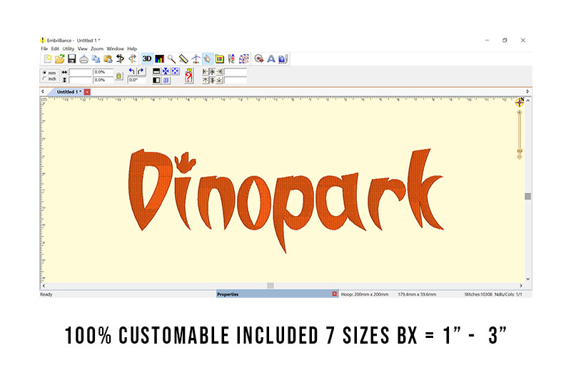 Dinopark Embroidery Halloween Font