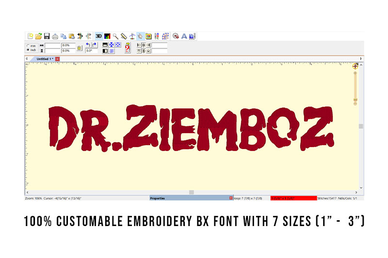 Dr.Ziembos Embroidery Horror Font