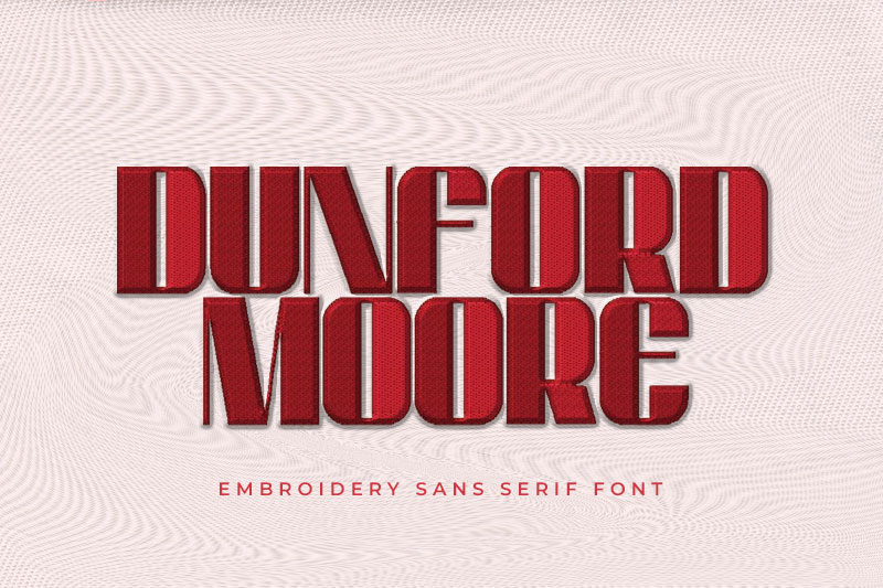 Dunford Moore Embroidery Sans Serif Font