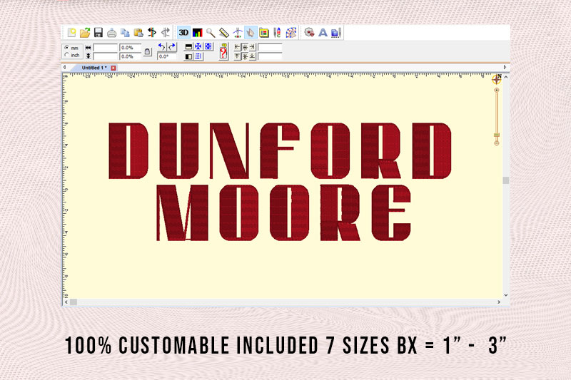 Dunford Moore Embroidery Sans Serif Font
