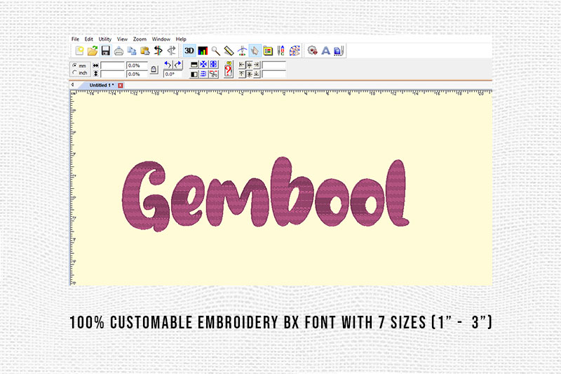 Gembool Embroidery Decorative Font