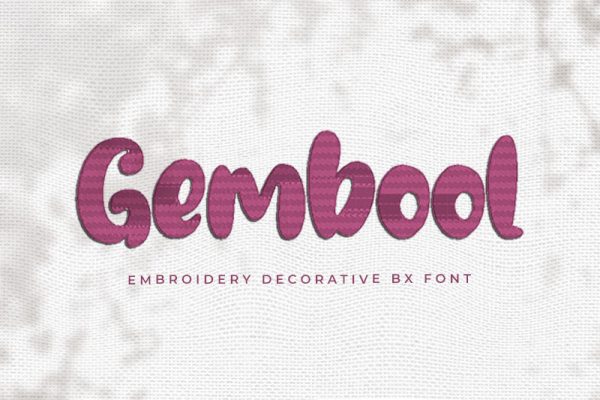 Gembool Embroidery Decorative Font