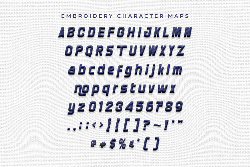 Genovast Embroidery Futuristic Font