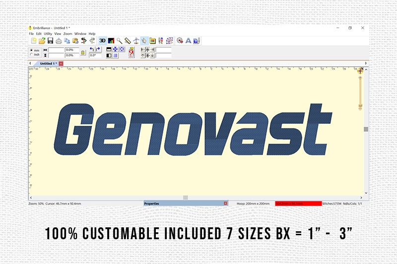 Genovast Embroidery Futuristic Font