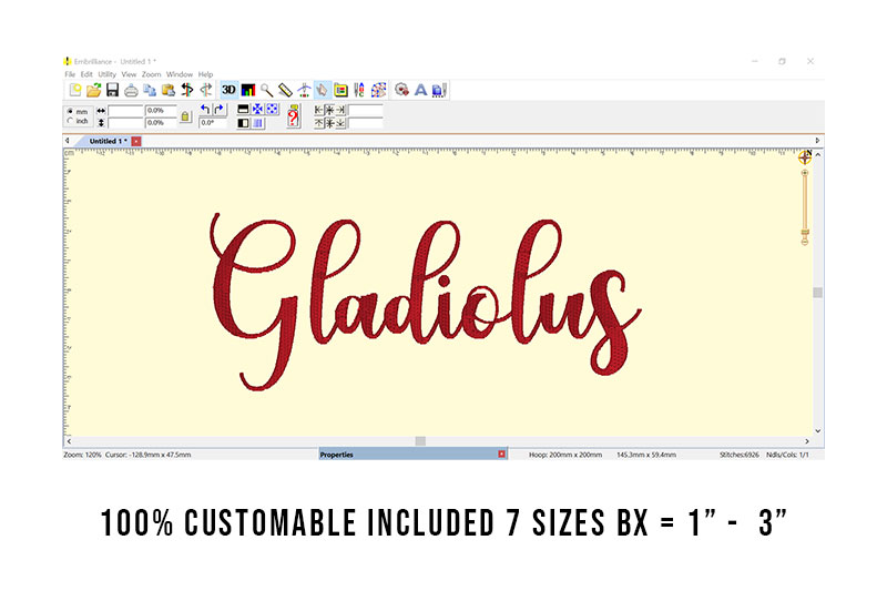Gladiolus Embroidery Script Font