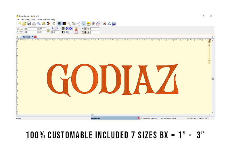 Godiaz Embroidery Halloween Font