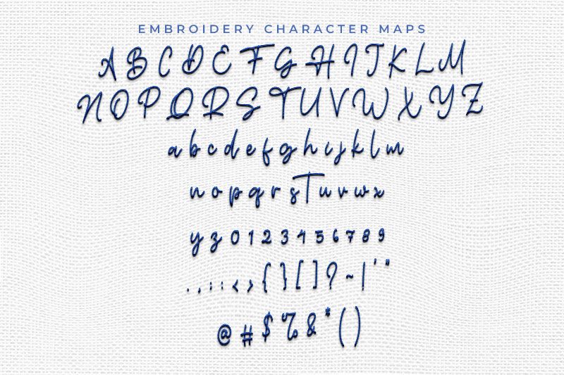 Grandster Embroidery Font, Embroidery Cursive Font, Bx Embroidery Fonts