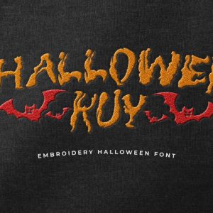 Hallowenkuy Embroidery Halloween Font