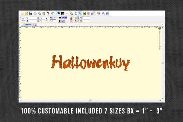 Hallowenkuy Embroidery Halloween Font