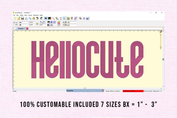 Hellocute Embroidery Kids Font