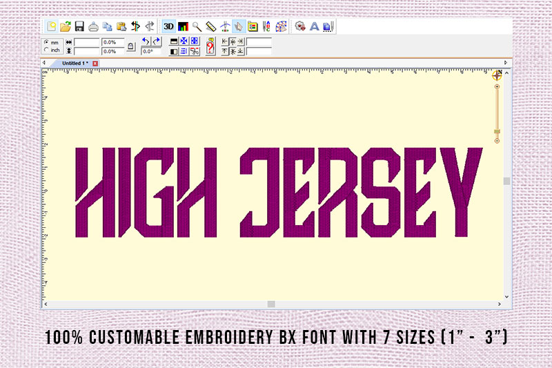 High Jersey Embroidery Display Font