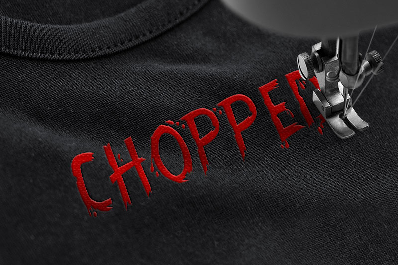 Hooded Embroidery Horror Font