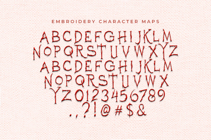 Horroh Embroidery Horror Font