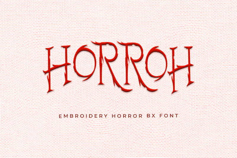Horroh Embroidery Horror Font