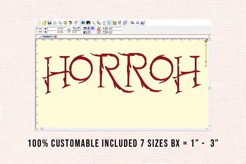 Horroh Embroidery Horror Font