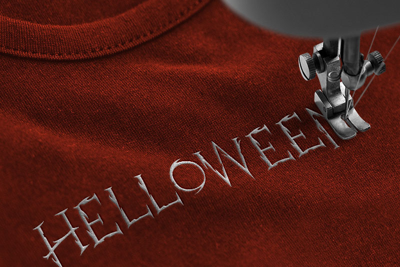 Horroh Embroidery Horror Font