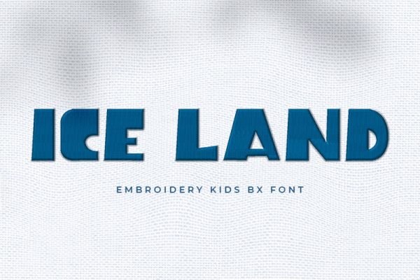 Ice Land Embroidery Kids Font