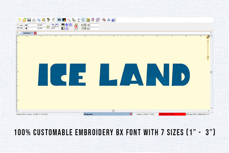Ice Land Embroidery Kids Font