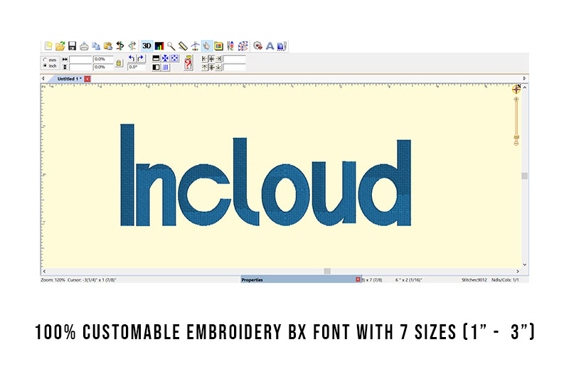 Incloud Embroidery Sans Serif Font