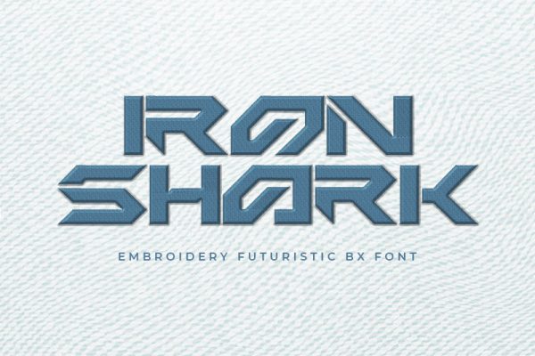 Iron Shark Embroidery Futuristic Font