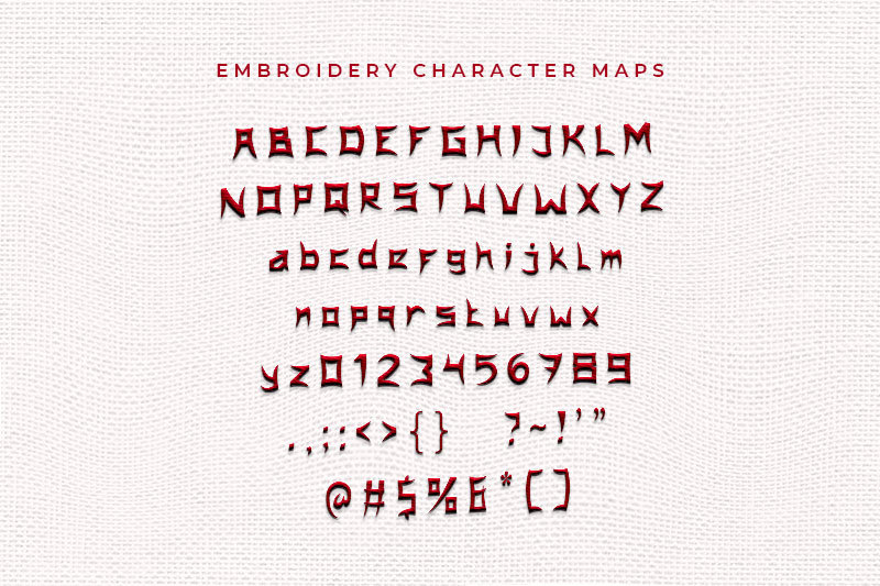 Japanola Embroidery Display Font