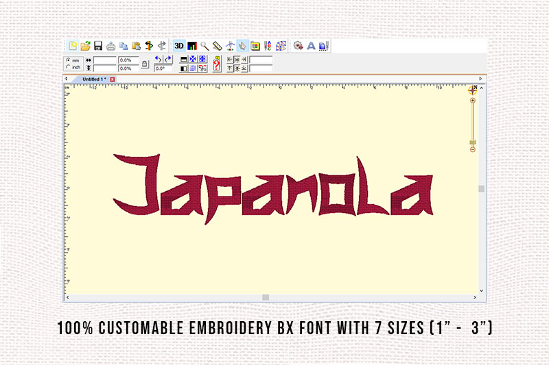 Japanola Embroidery Display Font