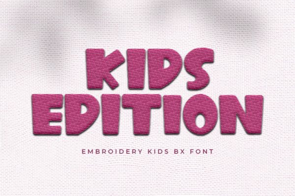 Kids Edition Embroidery Kids Font
