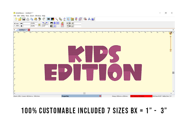 Kids Edition Embroidery Kids Font