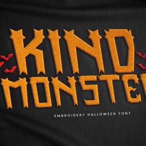 Kind Monster Embroidery Halloween Font