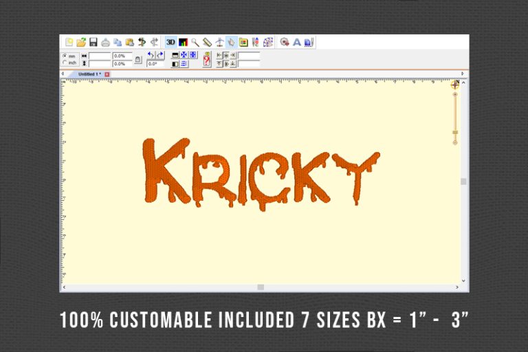 Title Fonts Ricky Kricky Embroidery Font, Embroidery Bx Font, Embroidery Halloween Font ...