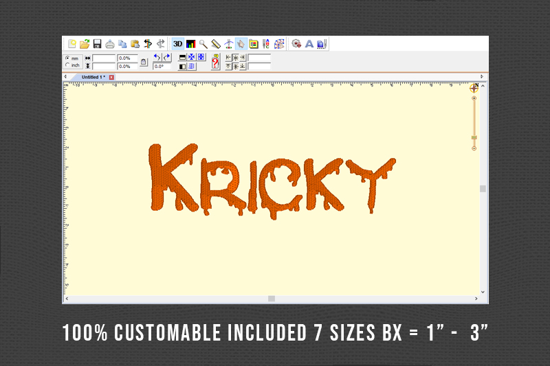 Kricky Embroidery Horror Font