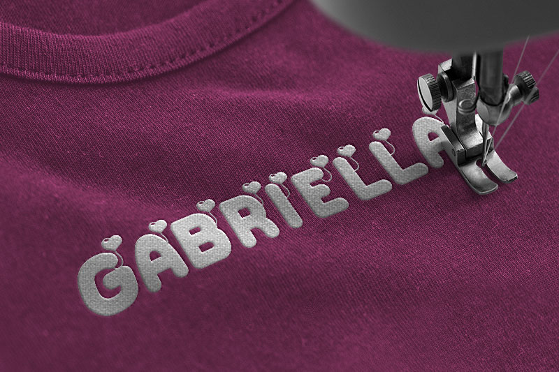 Lovely Balloon Embroidery Kids Font