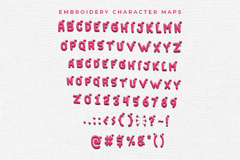 Lovely Balloon Embroidery Kids Font