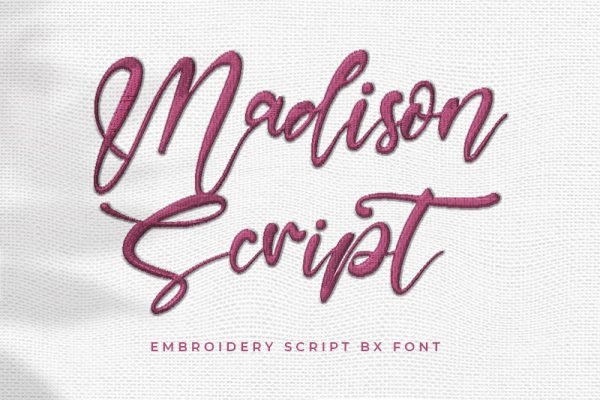 Madison Script Embroidery Script Font