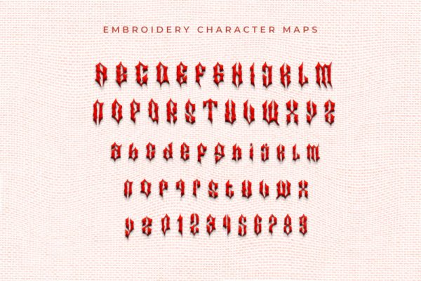 Matter Of Fact Embroidery Horror Font